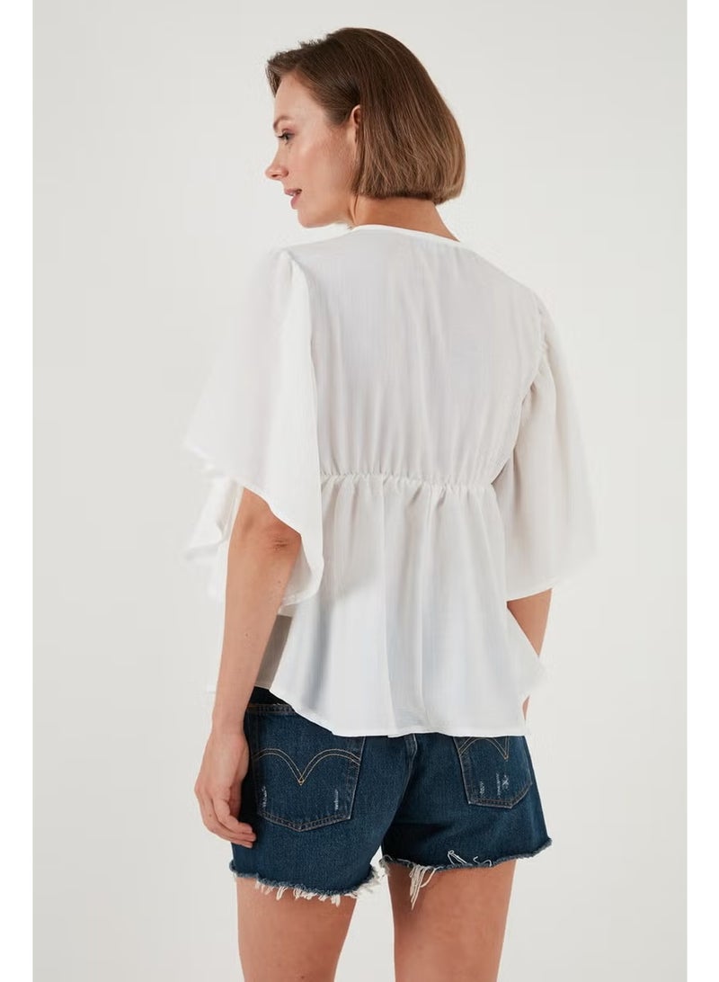 Lela Embroidered Bat Sleeve Blouse Women's Blouse 611BZ0409 - Image 4